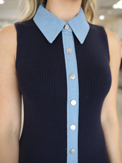 Delaney Denim Knit Maxi Dress