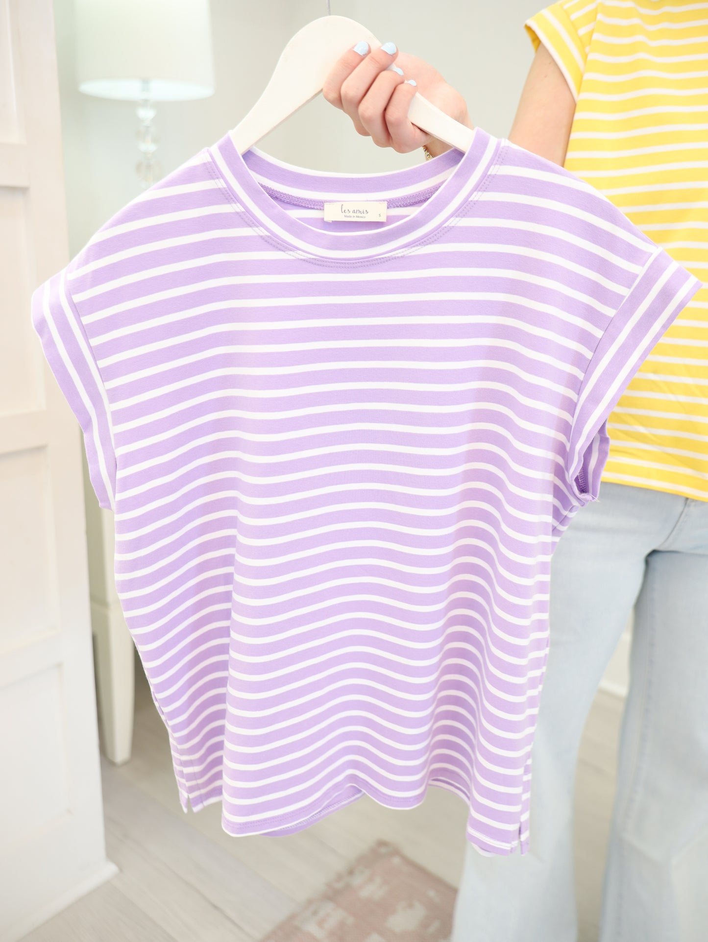 Striped Cap Sleeve Top