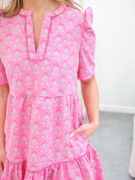 Adelyn Deco Lilies Mini Dress