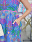Rulley Tropical Pleated Midi Dress