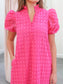 Zoe Eyelet Puff Sleeve Midi Dress