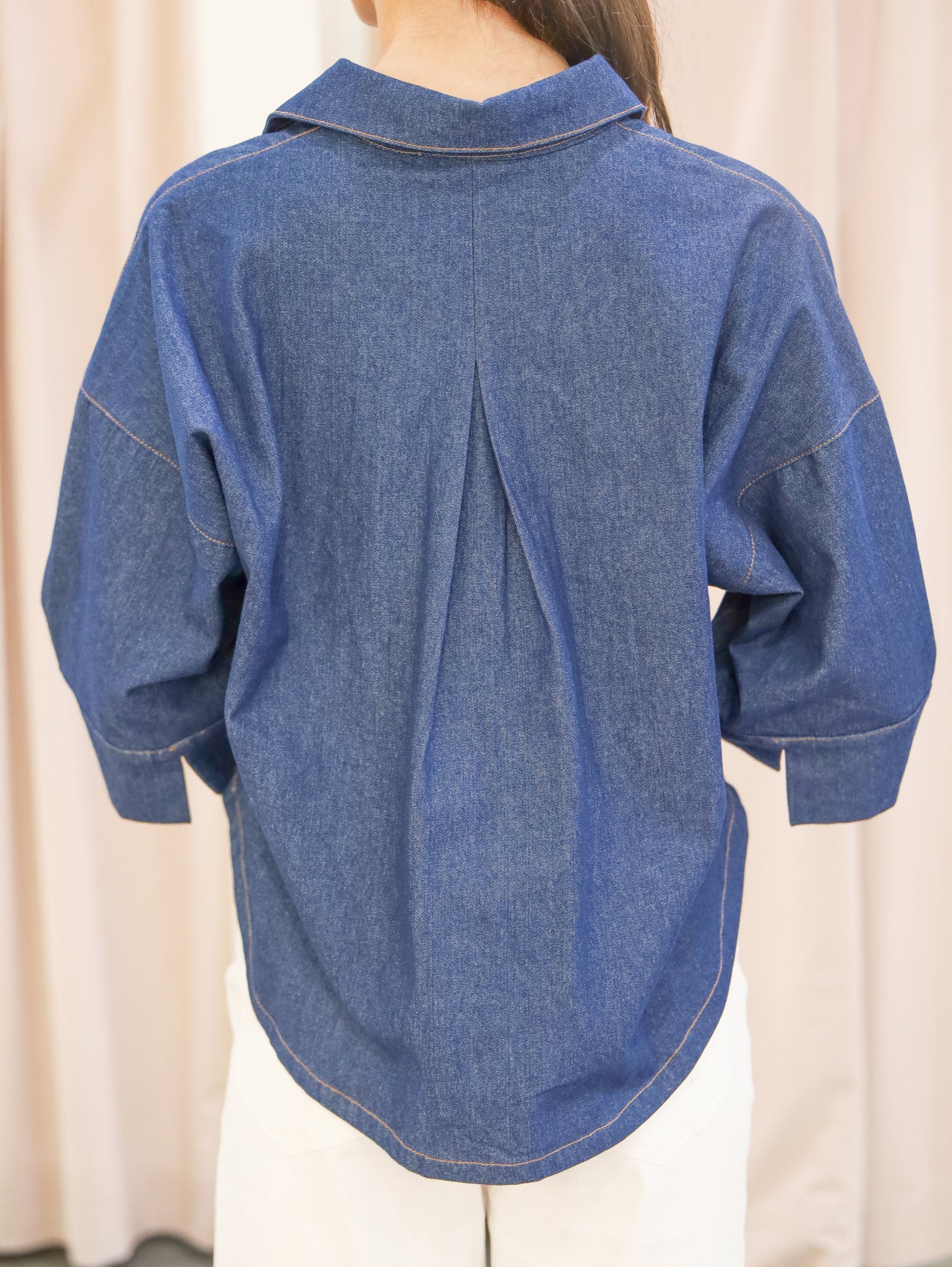 Rosie Denim Collared Button Down Top