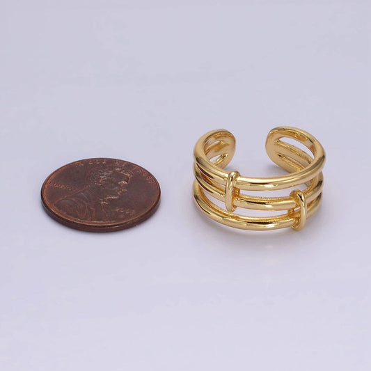 Triple Bar Band Tied Ring