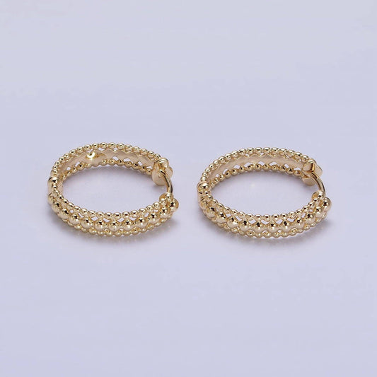 Triple Round Beaded Earrings
