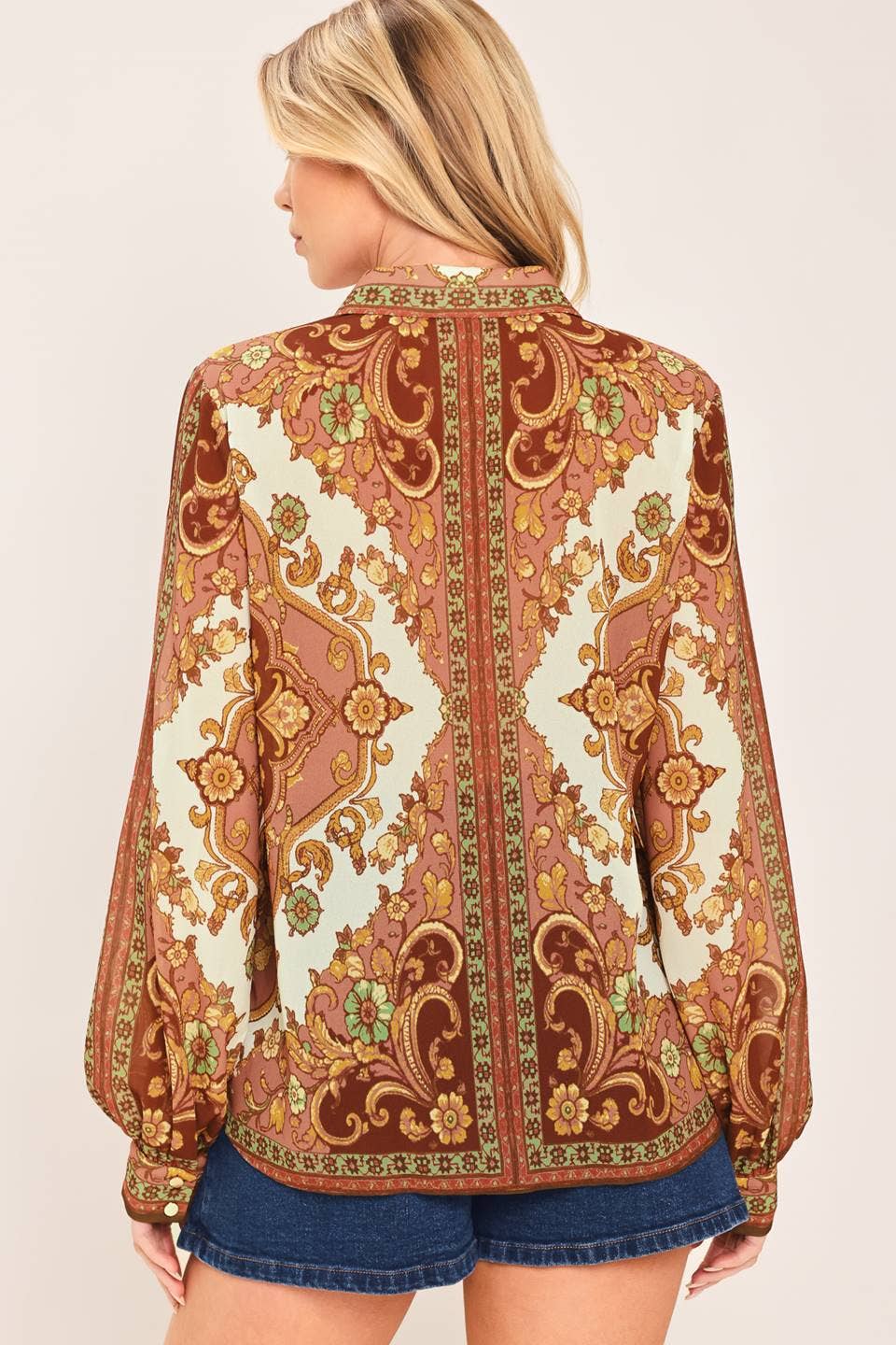 Whitnee Printed Collared Top