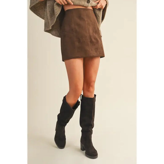 Faux Suede Mini Skirt