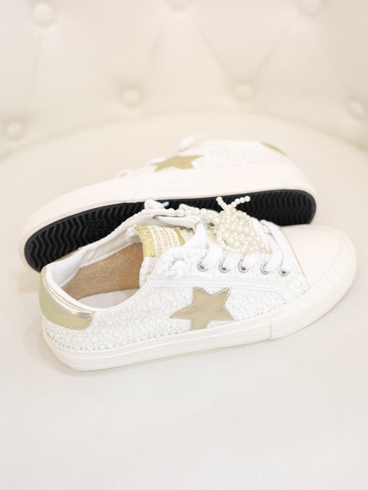 Gold & Pearl Sneakers