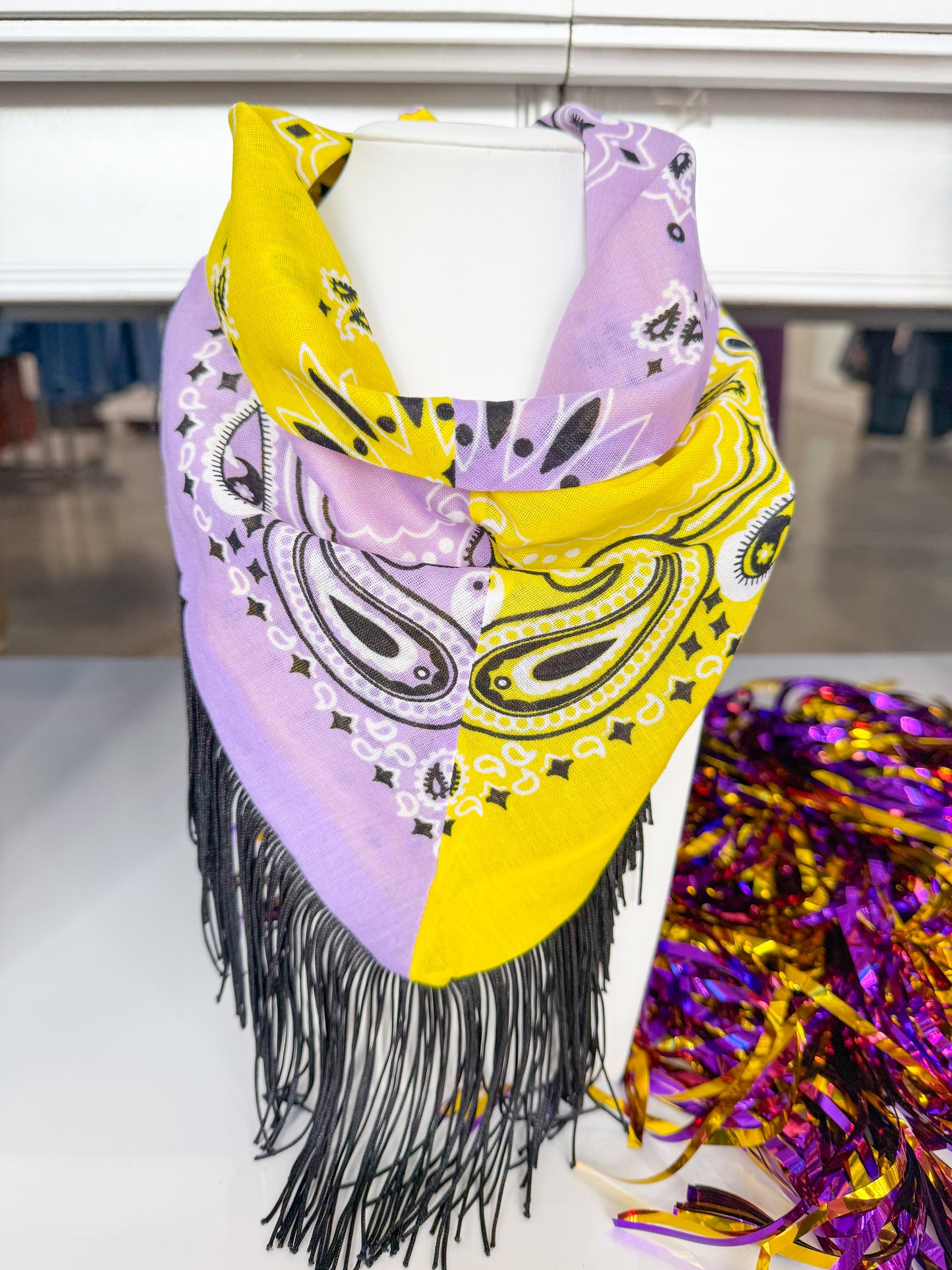 Sadie Black Fringe Bandana