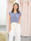 Tessa Short Sleeve Striped V-Neck Top