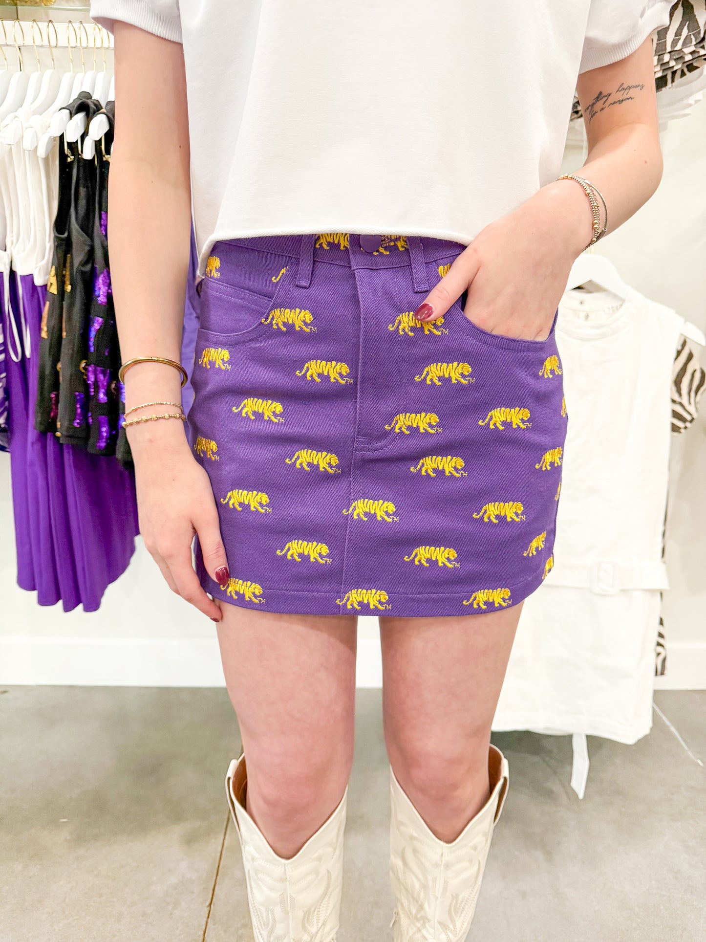 The Tailgate Twill Mini Skirt