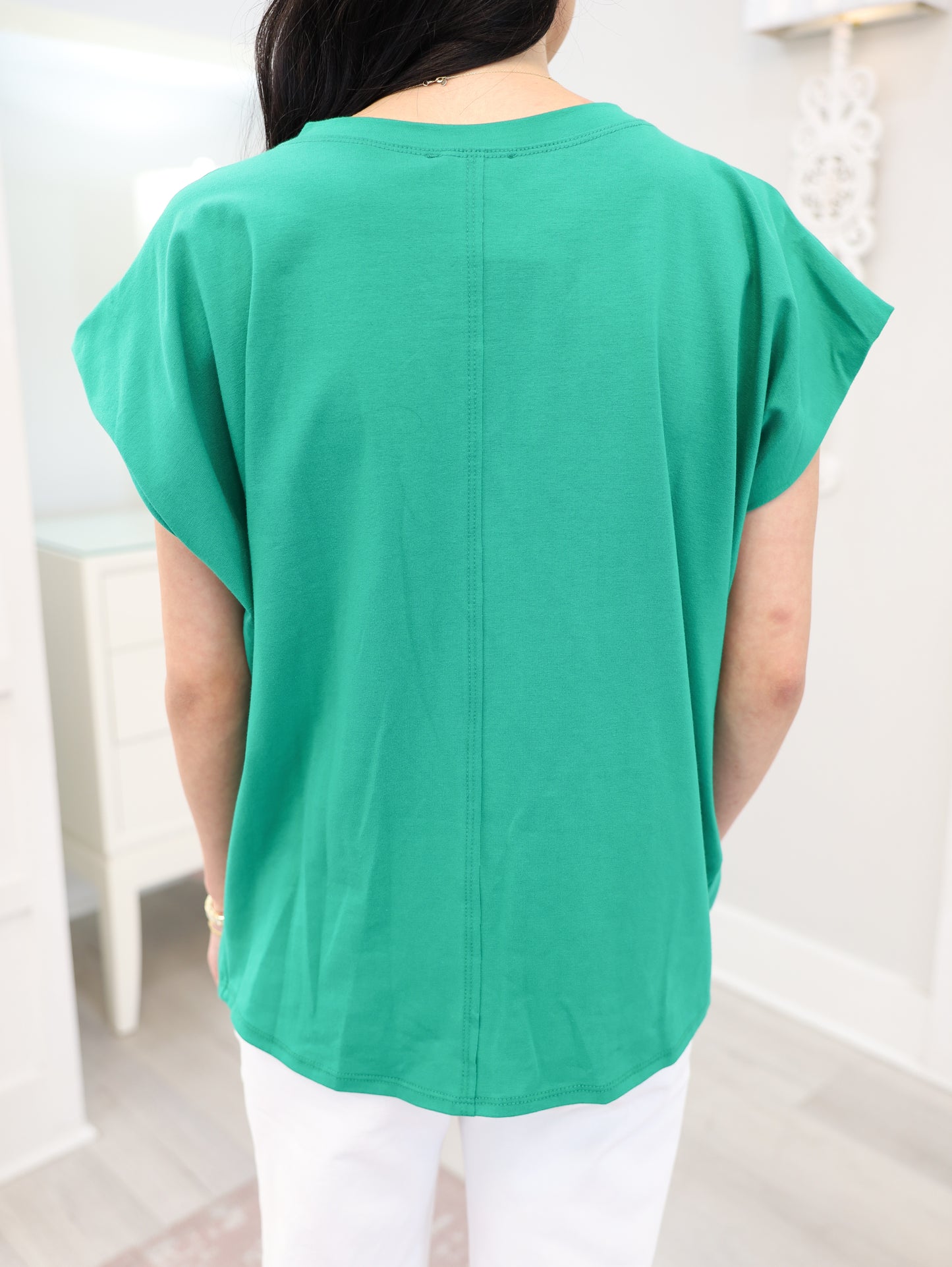 Cotton Spandex Cap Sleeve Top