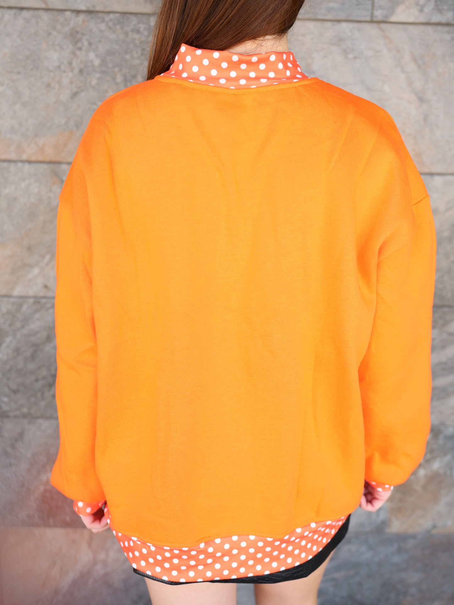 Boo Polka Dot Patch Mock Neck