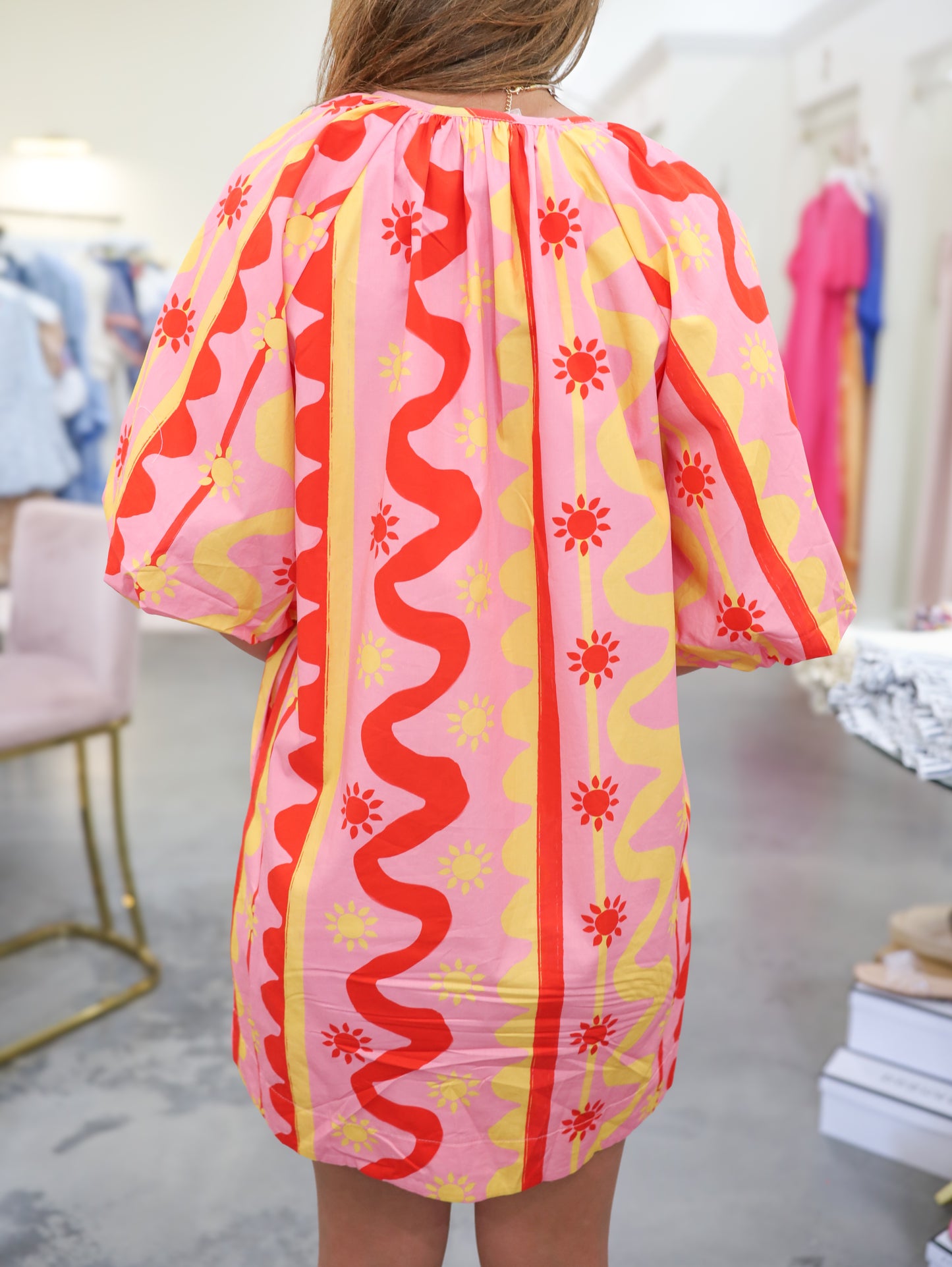Margo Printed Button Down Shift Dress