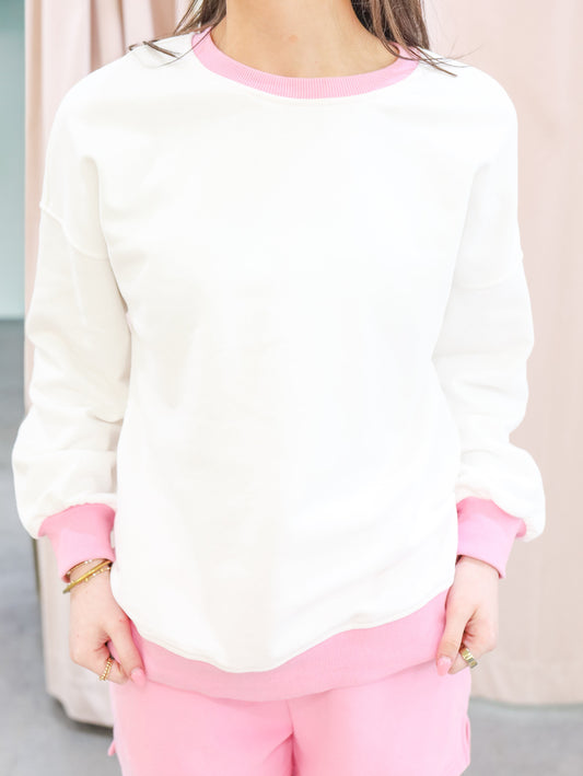 Color Block Pullover & Shorts Set