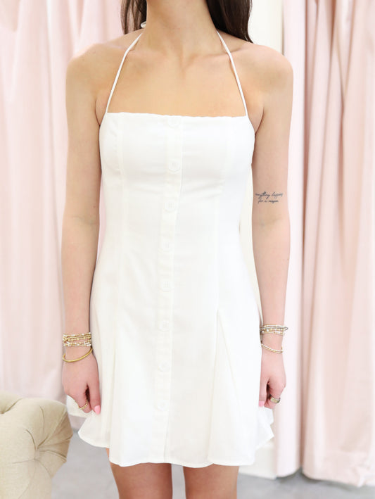 Halter Flare Mini Dress