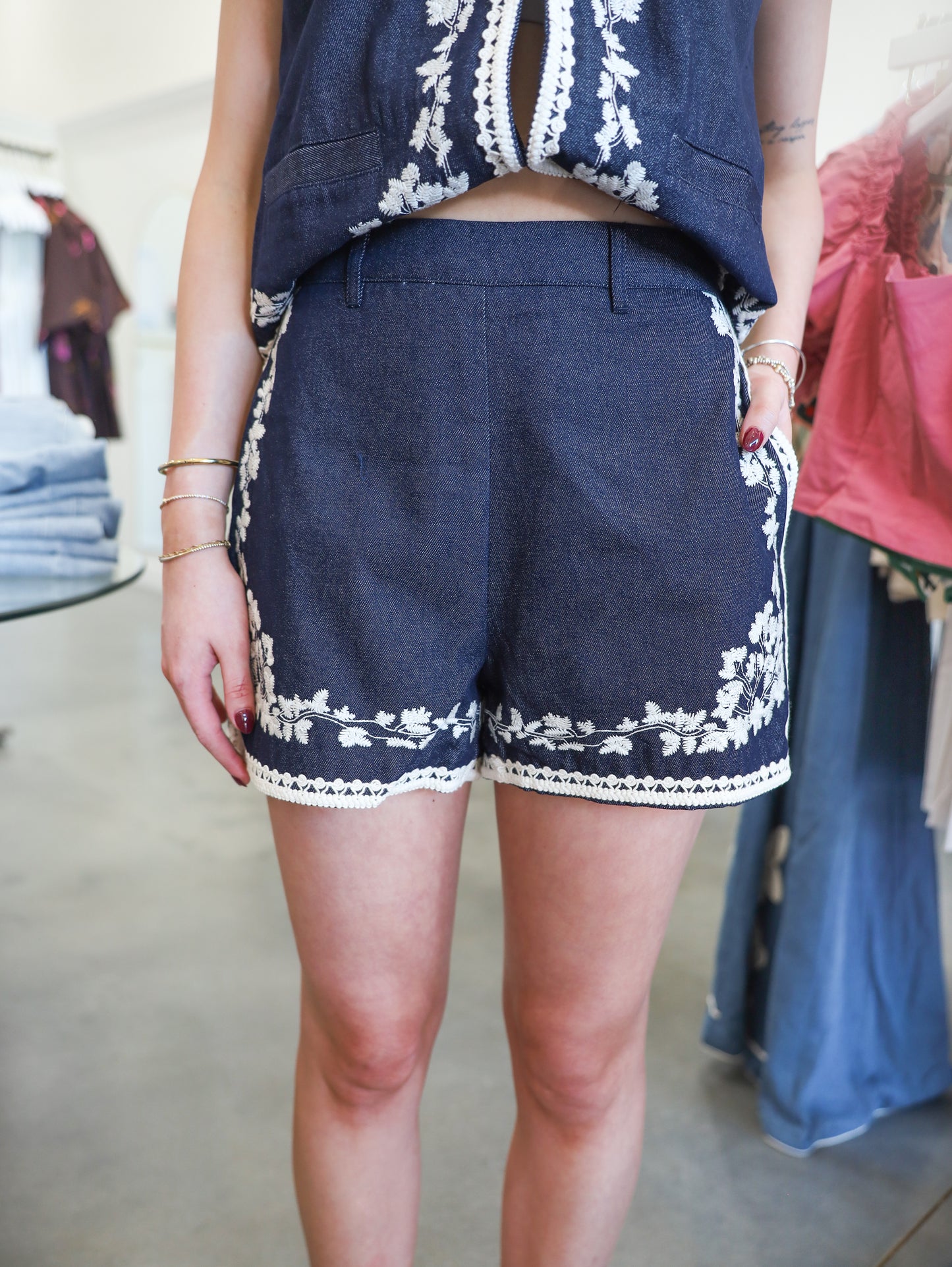Elm Embroidered Denim Set