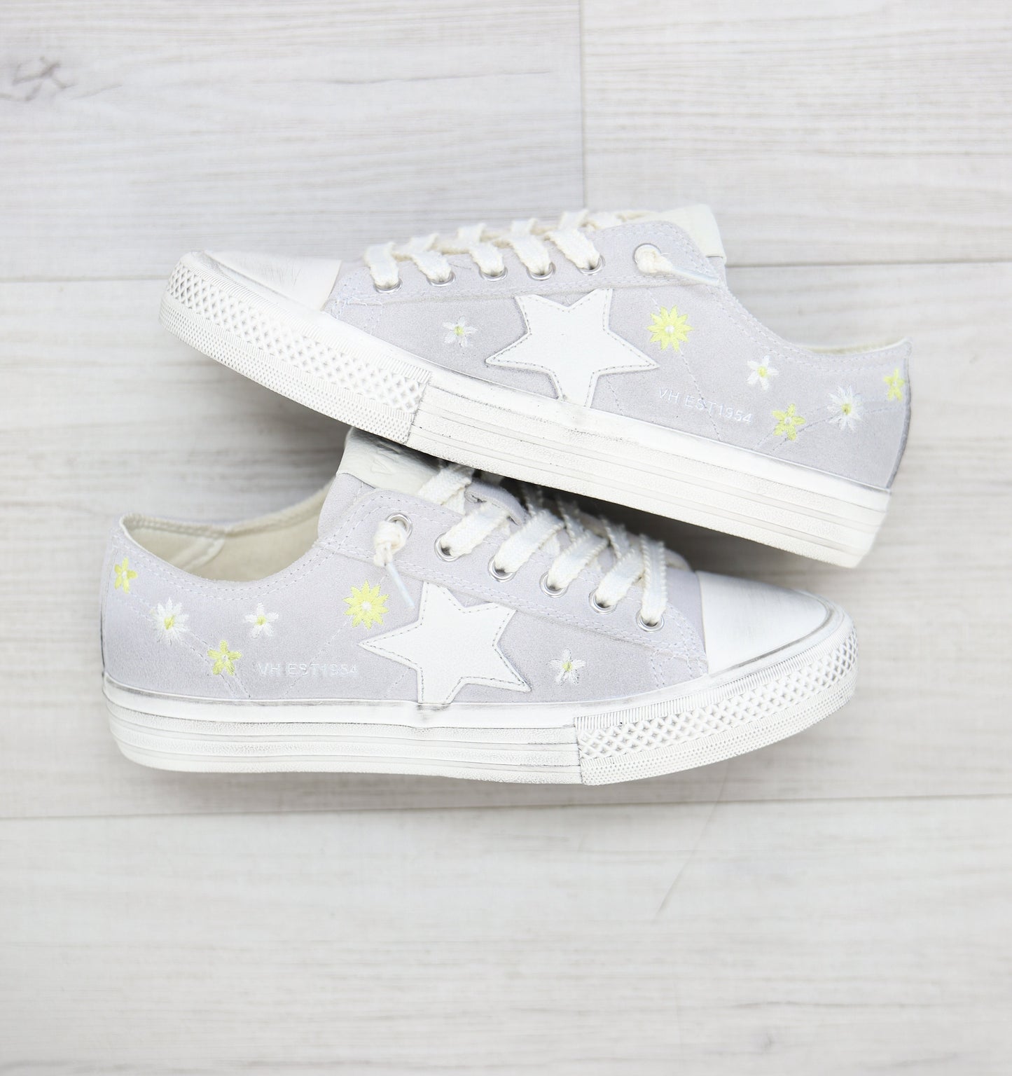 Sky Blue Floral Sneakers