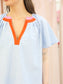 Gingham Contrast Collar Top