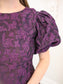 Jacquard Puff Sleeve Mini Dress