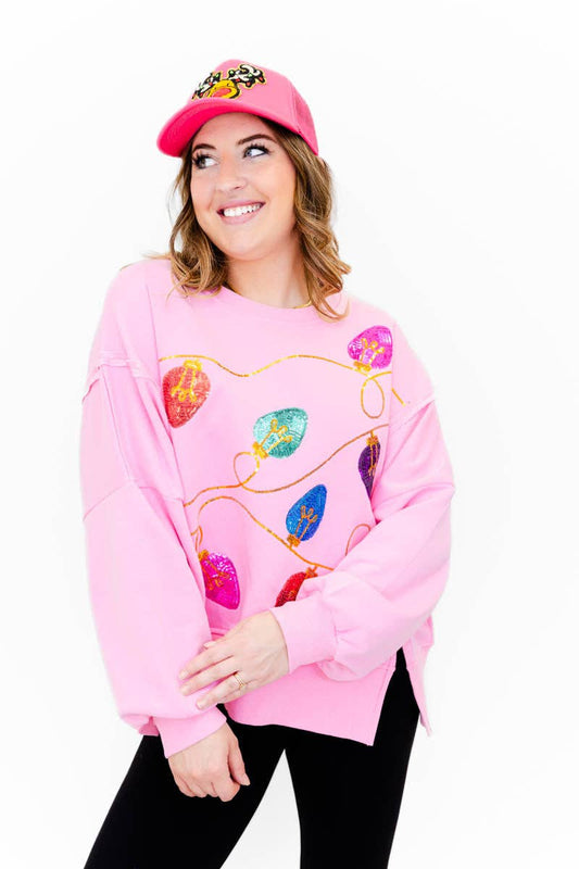 Sequin Lights Oversized Top