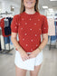 Polka Dot Embroidered Sweater