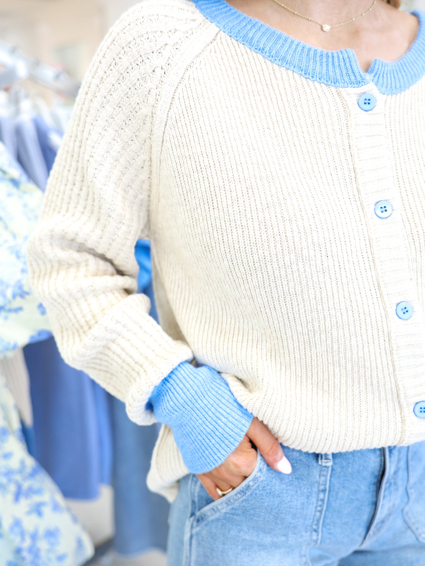 Ribbed Button Down Casual Cardigan