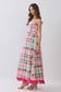 Plaid Fringe Hem Maxi Dress