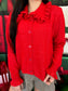 Ruffle Collar Button Down Cardigan