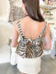 Tallen Tiger Print Peplum Top