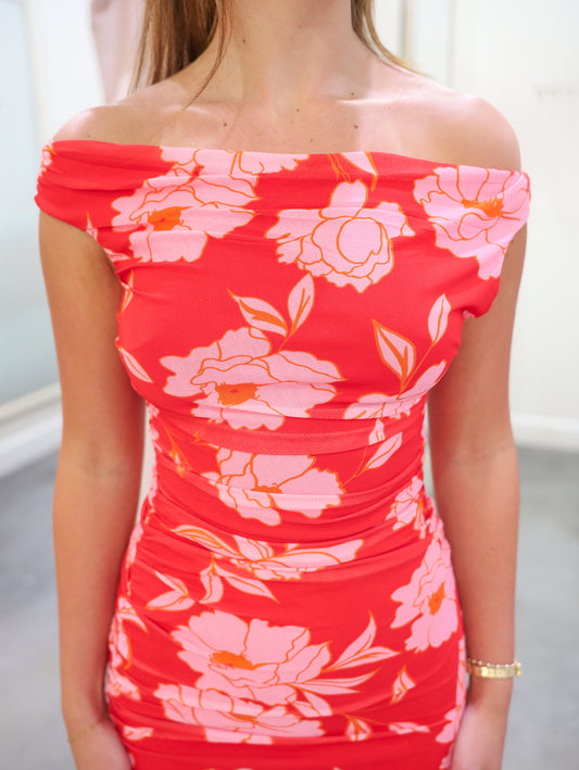 Aviana Off Shoulder Floral Maxi Dress