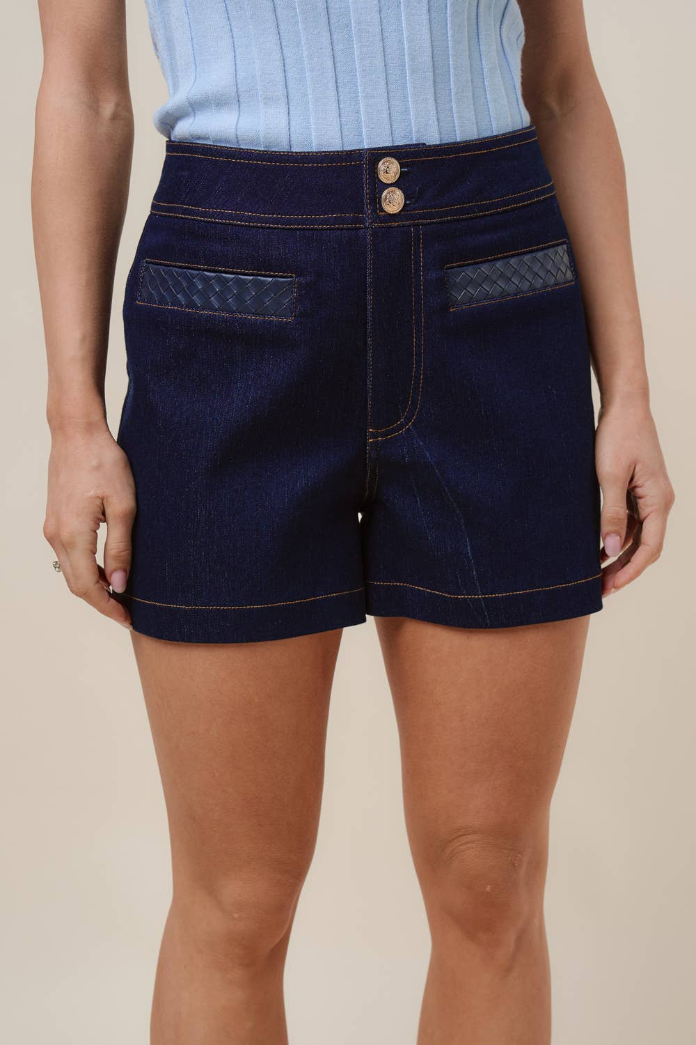 Jolie Braided Denim Shorts