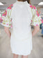 Embroidered Bubble Sleeve Top