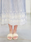 Jenny Embroidered Pin Stripe Midi Dress