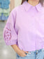 Milani Embroidered Cut Out Bubble Sleeve Blouse