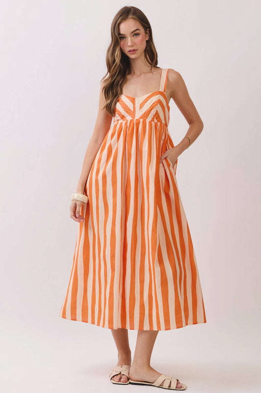 Striped Midi Dress