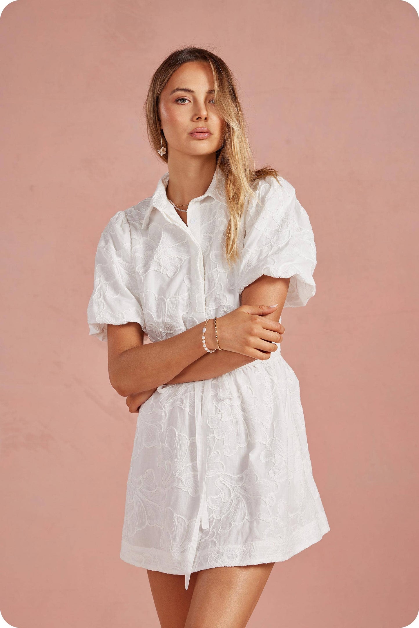 Quinn Embroidery Mini Dress