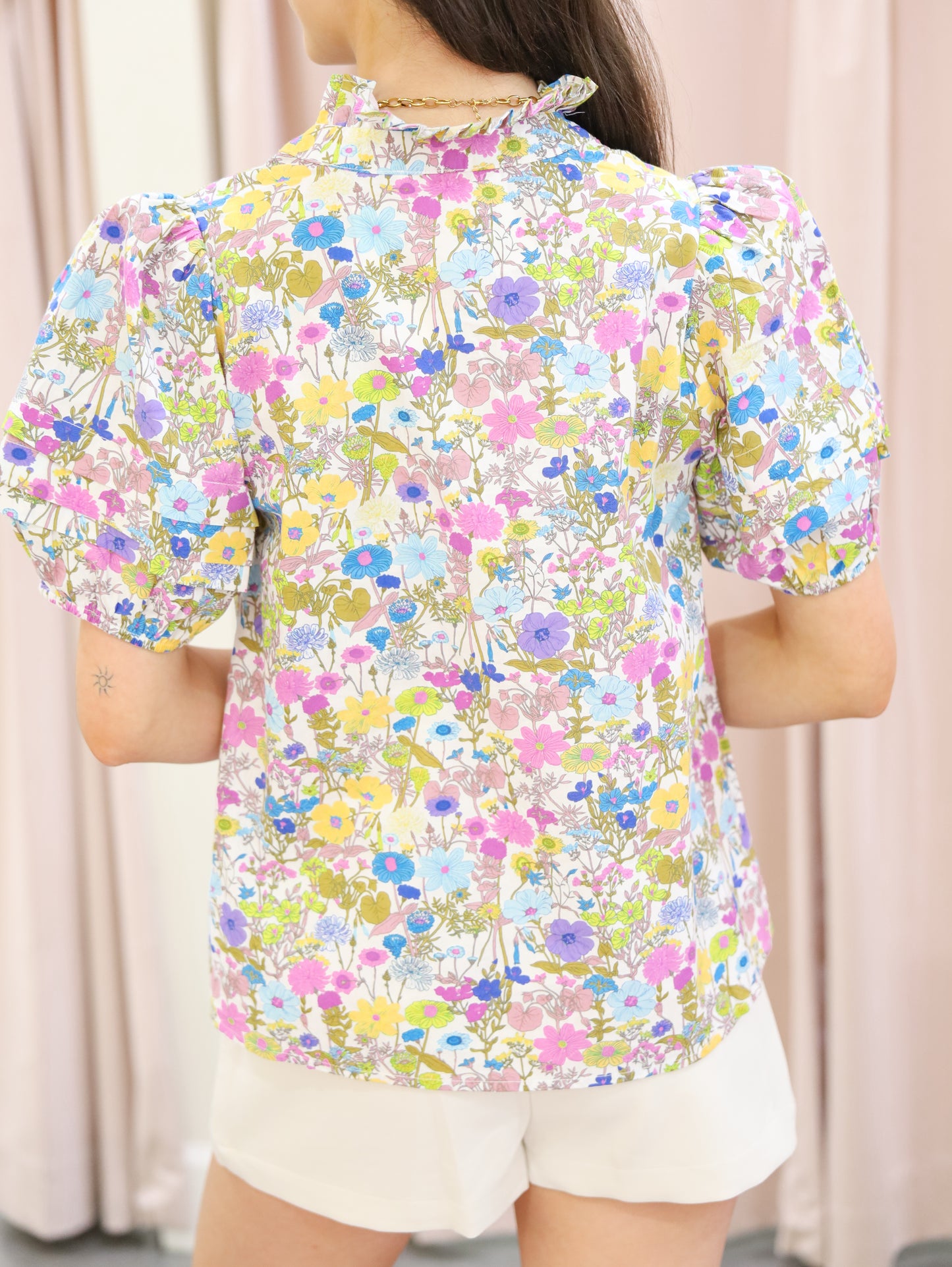 Angela Floral Puff Sleeve Top
