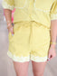 Finley Floral Lace Trim Linen Top & Short Set