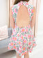 Floral Lace Trim Mini Dress