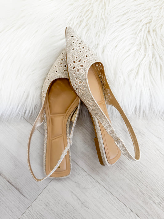 Linen Sling Back Flats
