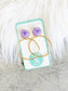 Glitter Top Round Hoops