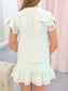 Cherie Embroidered Ruffle Trim Blouse