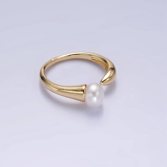 Pearl Solitaire Wrap Open Ring