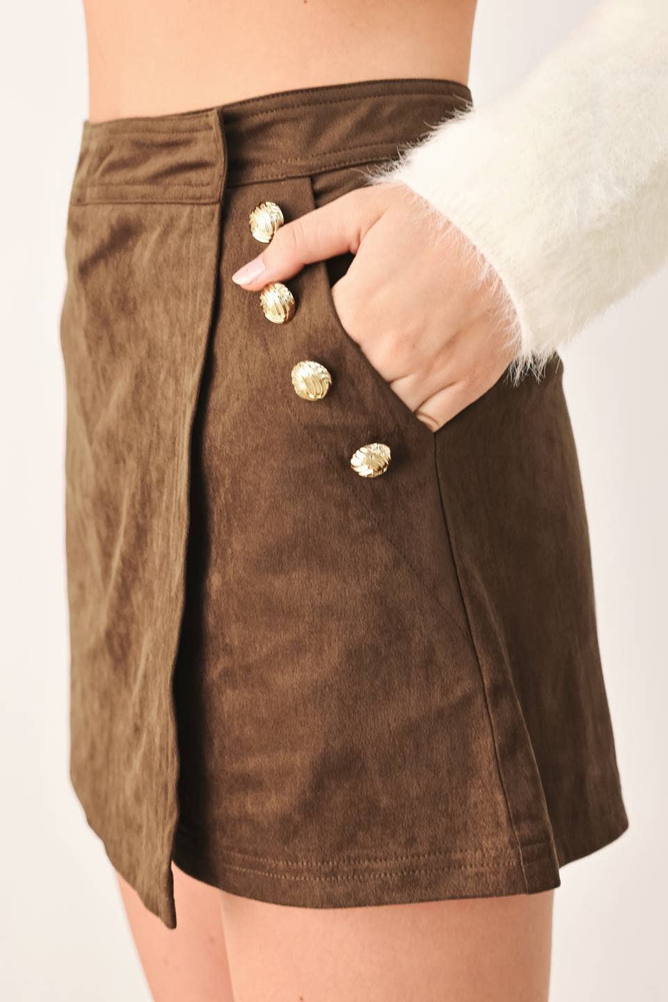 Espresso Suede Skort