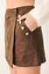 Espresso Suede Skort