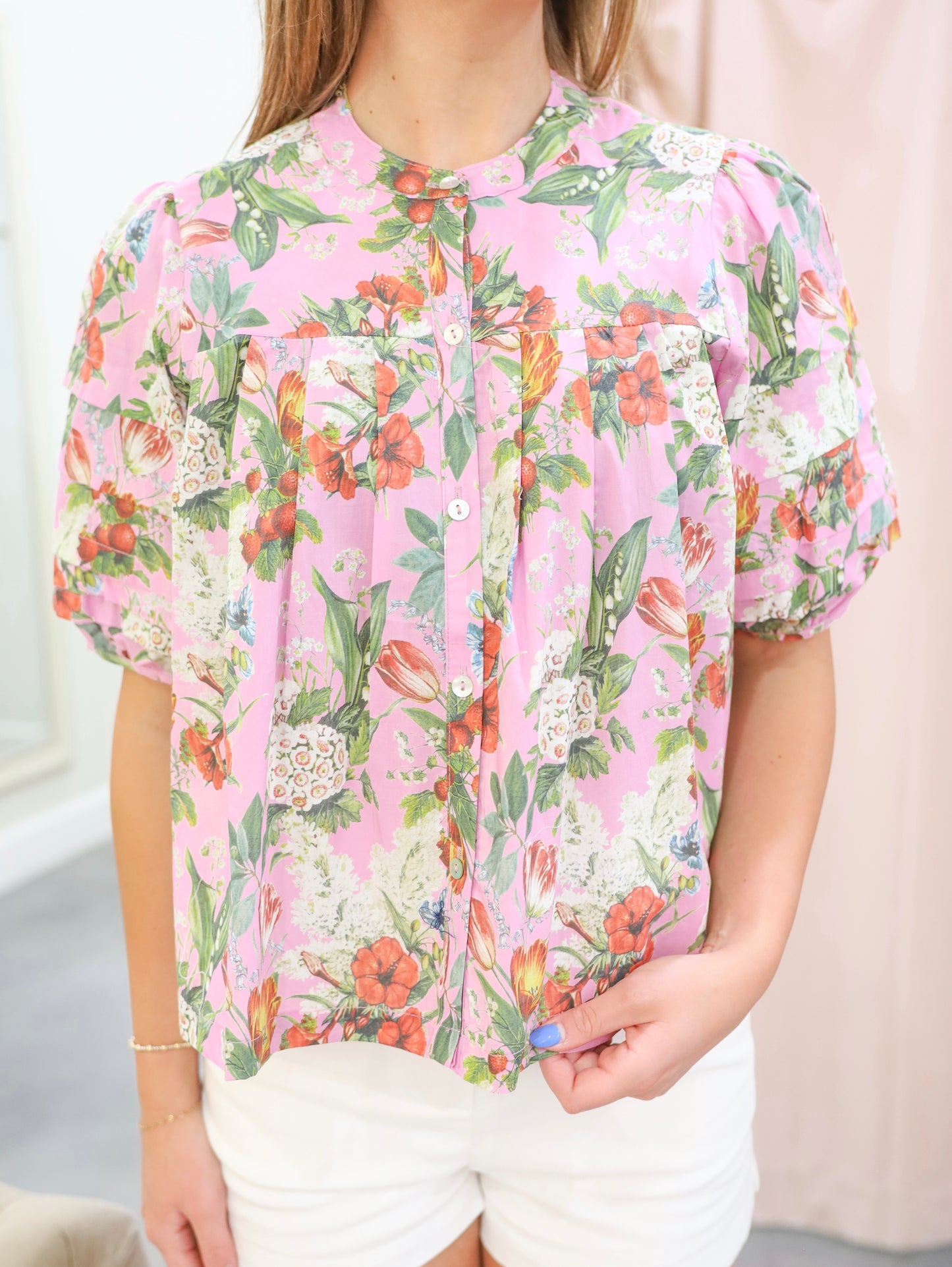 Shelly Floral Button Down Top