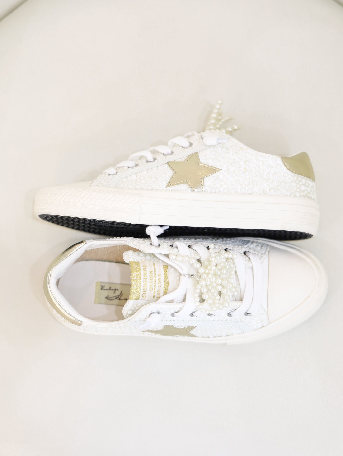 Gold & Pearl Sneakers