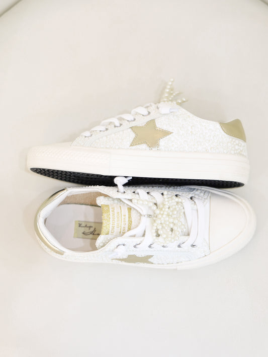 Gold & Pearl Sneakers