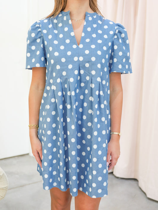 Dottie Short Sleeve Polka Dot Dress