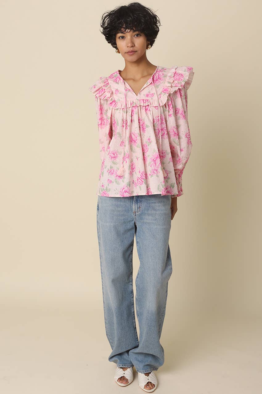 Alivia Floral Ruffle Blouse
